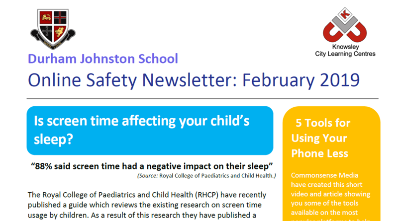 Image of Online Safety February Newsletter